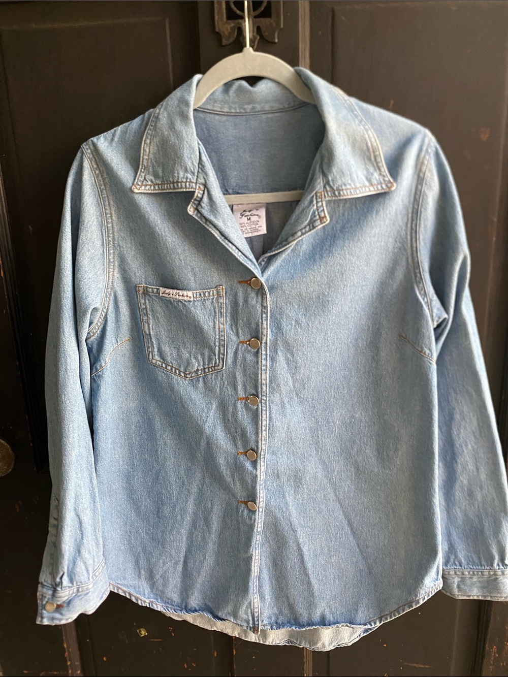 100’/, Cotton Light Wash Denim Button-Shirt Jacket - Unspecified Brand